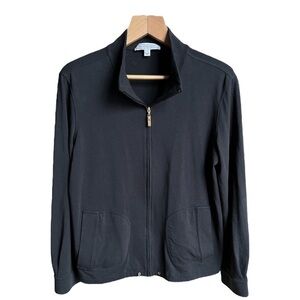 St. John Sport Womens Full Zip Standard Collar Cotton Lightweight Jacket, Size P